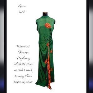 Guru Dress, Zipped Back,  70% Silk 30% Polyester.